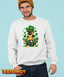 Womens German Shepherd St Patricks Day Lover Irish Shamrock Dog T-Shirt