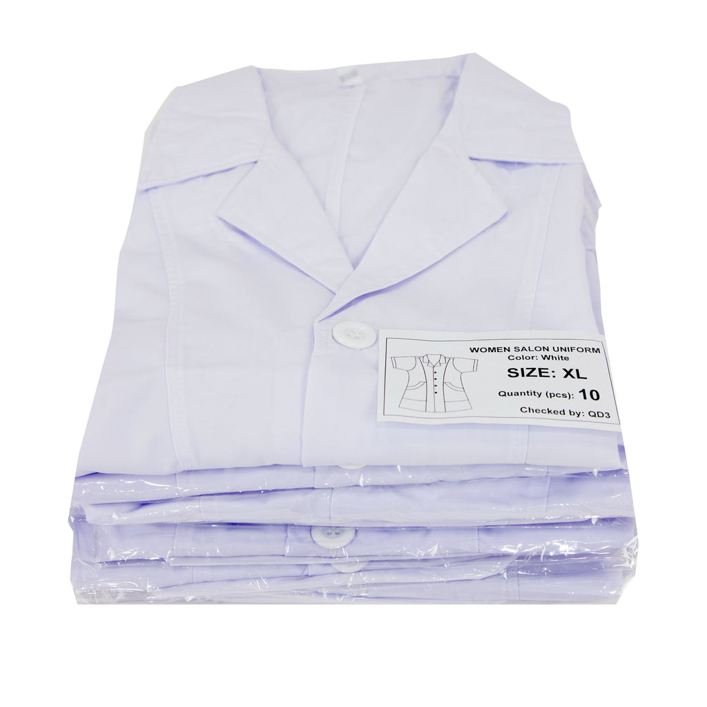 Salon White Uniform Slanted Pocket