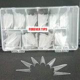 FOREVER – Stiletto Clear Tip Box (500 tips in 1 box)