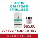 Cre8tion - Acrylic Powder - Crystal 23.5 oz Buy 1 get 1 size 1.7 oz free